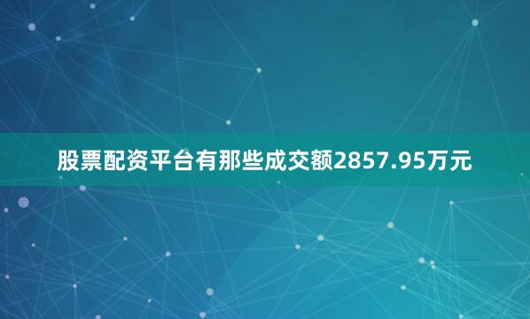 股票配资平台有那些成交额2857.95万元